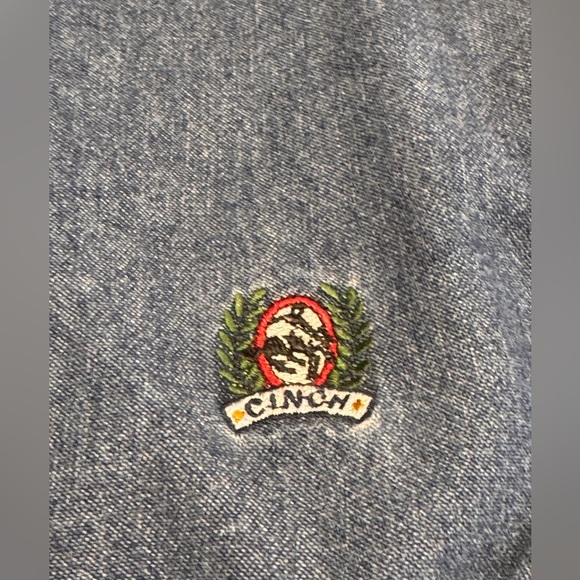 Cinch EUC Denim Mens Button Down Shirt Embroidered Logo Size Large 100% Cotton - Picture 4 of 7